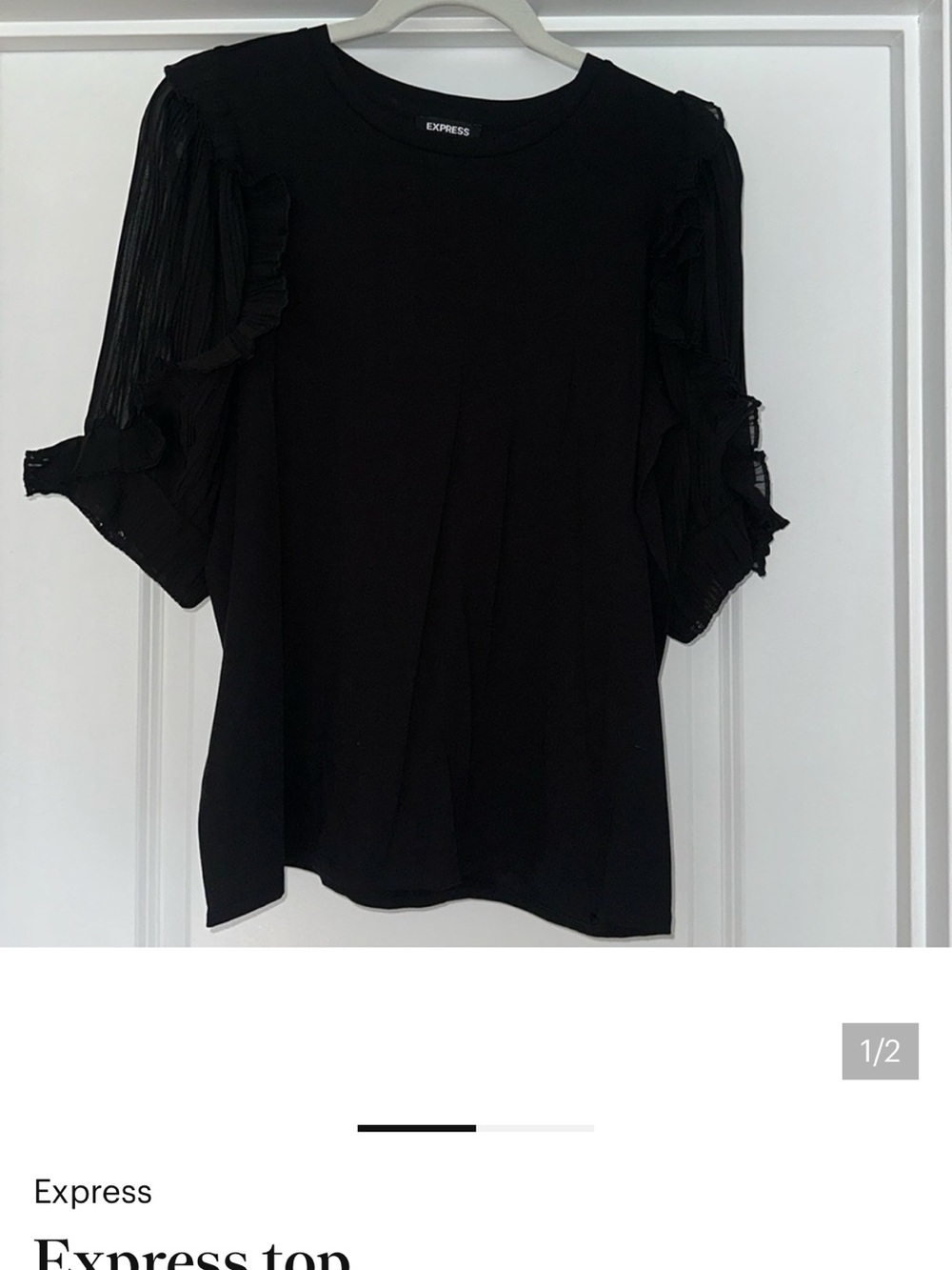 Express Black Ruffle Sleeve Blouse
